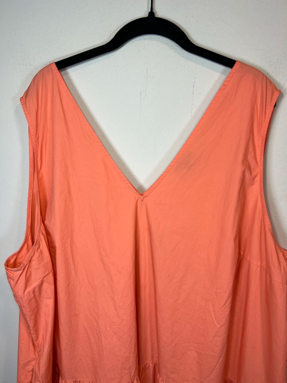 Who What Wear Tiered Sleeveless Midi Dress Coral Orange Cotton Boho Cottage 3X - Picture 2 of 9